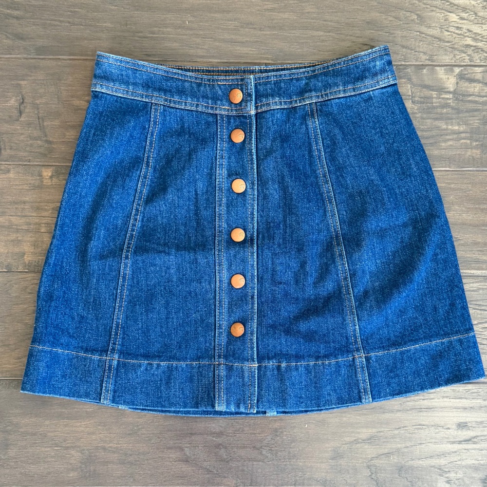 Madewell Denim Button-Front Skirt